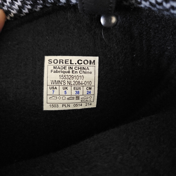 Sorel Joan Of Arctic Knit Waterproof Snow Boots Black Houndstooth Aqua 7 - Picture 16 of 16